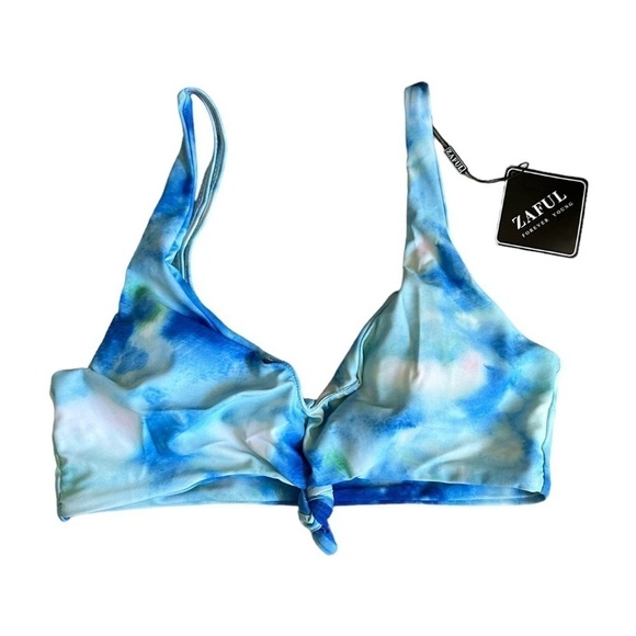 Zaful Blue Tie Dye Print Colorful Bikini Set Size 6 NWT - Picture 2 of 9